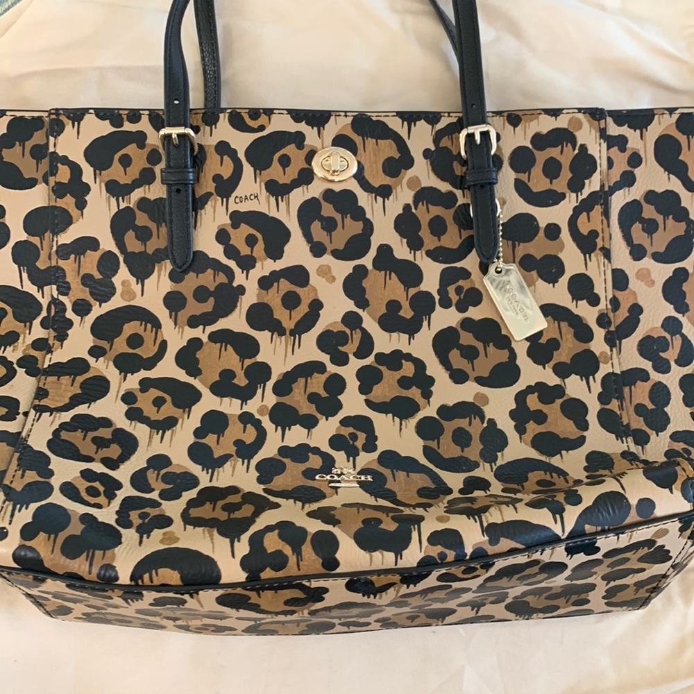 Coach cheetah tote